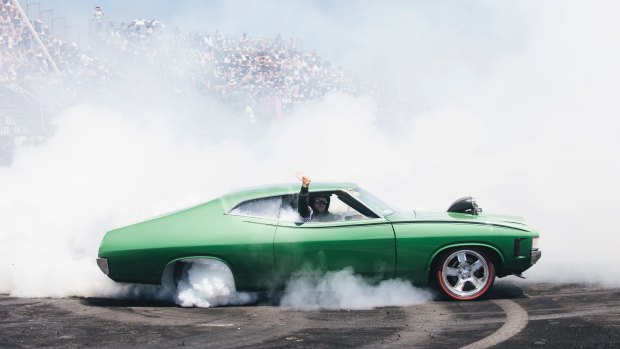 The burnout competition at Summernats.