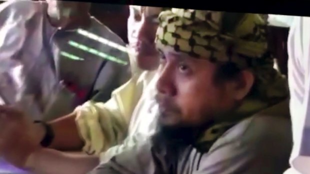 This file image taken from undated video  shows the purported leader of the Islamic State group south-east Asia branch, Isnilon Hapilon.