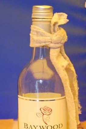 A wine bottle that police say had been turned into a petrol bomb.