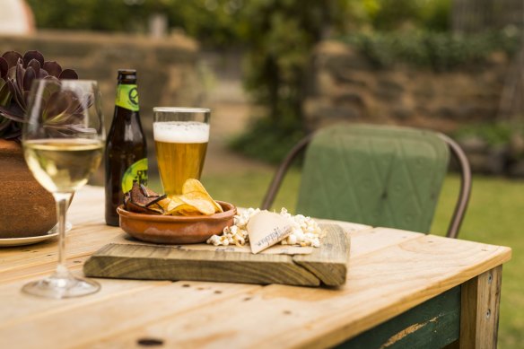 The beer garden at the Merrijig Inn.