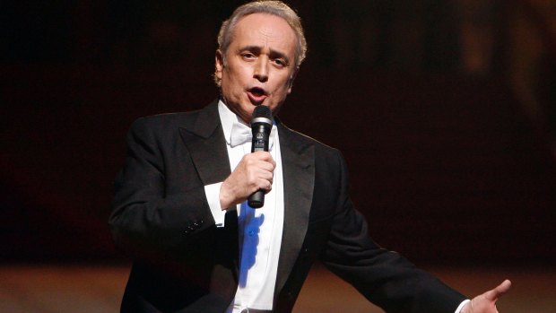 Jose Carreras sings at the opening of Vienna's traditional Opera Ball in 2008.