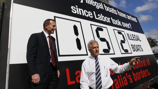 Tony Abbott and Don Randall during the 2010 election campaign.