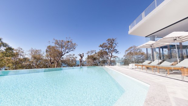 The pool with views out to sea at Bannisters Port Stephens.
