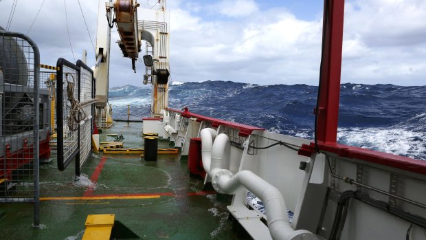 The search for MH370 continues in sometimes frightening seas off the coast of Western Australia.