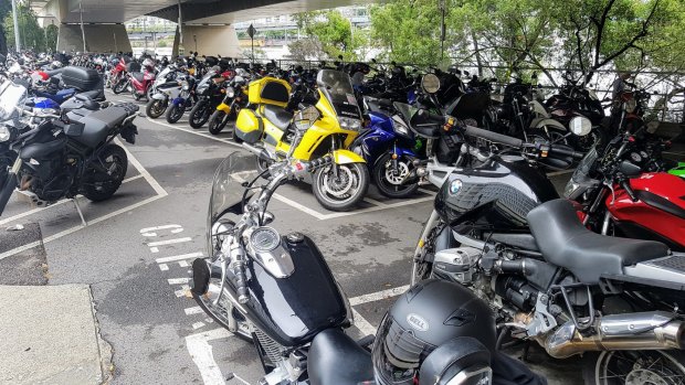Motorbike parking in Brisbane's CBD is frequently at capacity.