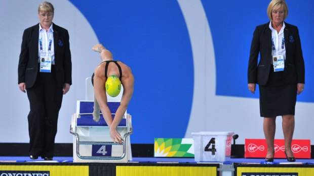 Rushed: Alicia Coutts has avoided lane four for the final.