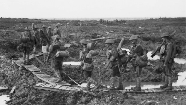 Troops of the 5th Division during the Battle of Passchendaele.