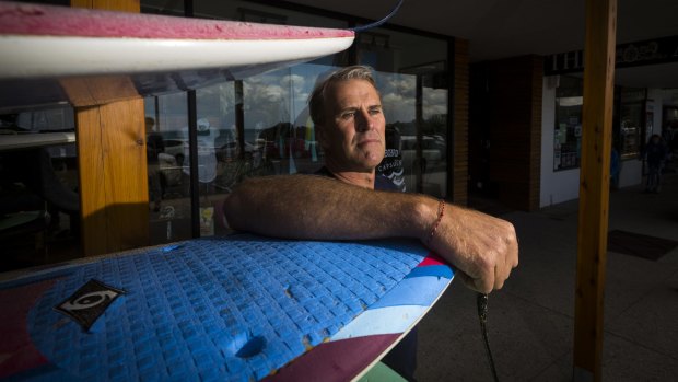 Grant Price, owner of Lorne Surf Shop. Christmas Day was dramatic for residents and holidaymakers in Lorne this year.