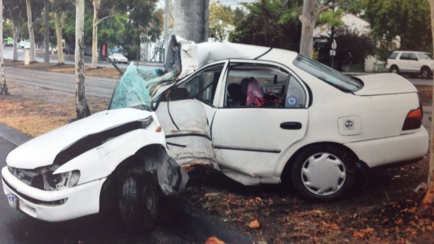 The car driven by Annika Higgon in which she suffered  injuries from which she died  10 months later. 