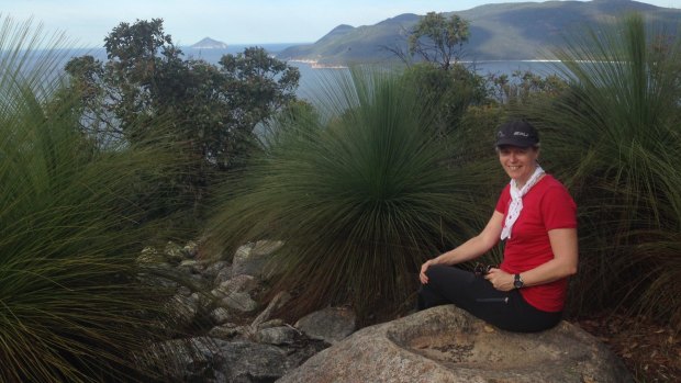 Sally Piper at Wilsons Promontory, where her novel is loosely based. Piper did a five-day solo hike in the area as research for the book. 