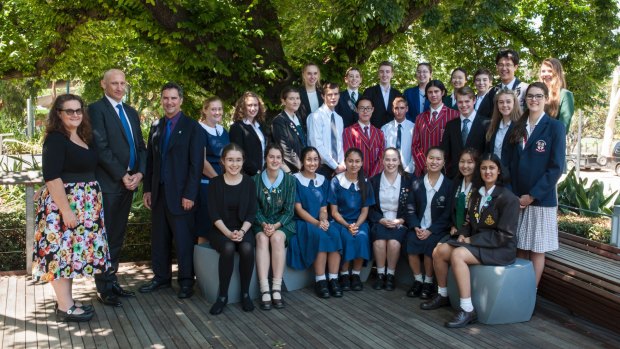 Finalists in the BHP Science and Engineering Awards. The finalists, science students from across Australia, travelled to Melbourne for the ceremony on Tuesday, February 7.
