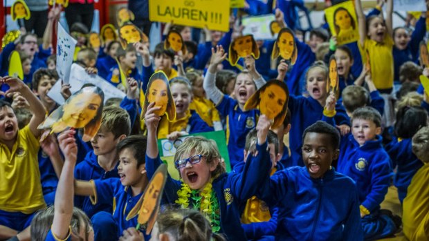 Giralang Primary school. The school where Olympic 400 meter hurdler teaches excitedly watches her compete in the semi-final event at the Rio Olympic games.?