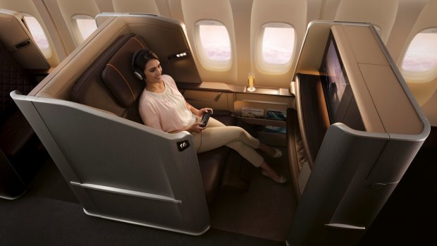Singapore's first class seat on the B777.