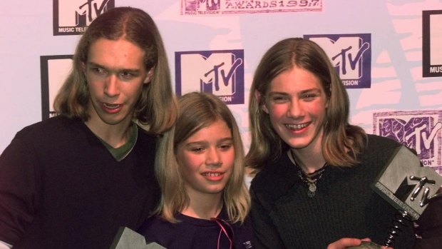 Let the gay music play: Hanson at the 1997 MTV Music Awards during the height of their popularity.