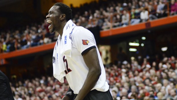 Chasing NBA dream: Mangok Mathiang played his final season at Louisville this year.