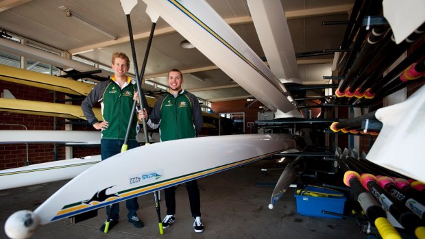 ACTAS rowers Luke Letcher and Caleb Antill.