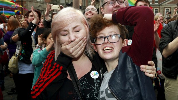People react as Ireland voted in favour of allowing same-sex marriage in a historic referendum