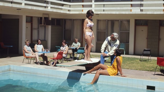 A motel in Alice Springs, 1970.