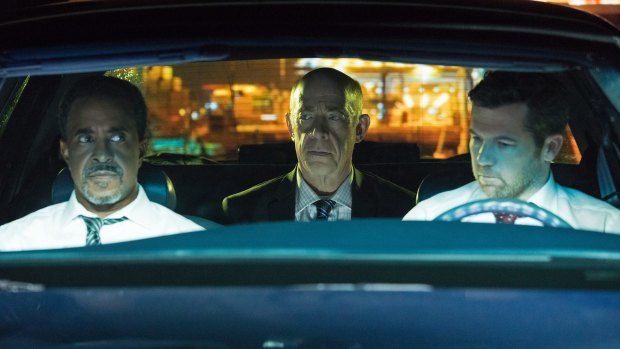 Tim Meadows as Detective Tolbeck; J. K. Simmons as Leon and Patrick Brammall as Detective Cullen in the CBS All Access series No Activity. 
