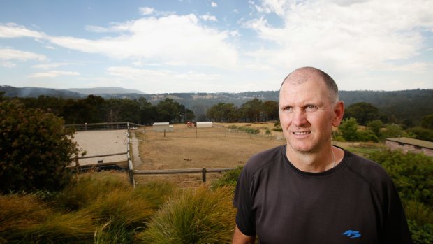 Wandin North resident Geoff Riddle on his property, which was threatened by bushfire on December 19