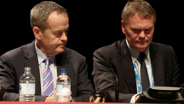 Opposition Leader Bill Shorten and ALP National Secretary George Wright during the ALP National Conference last year.