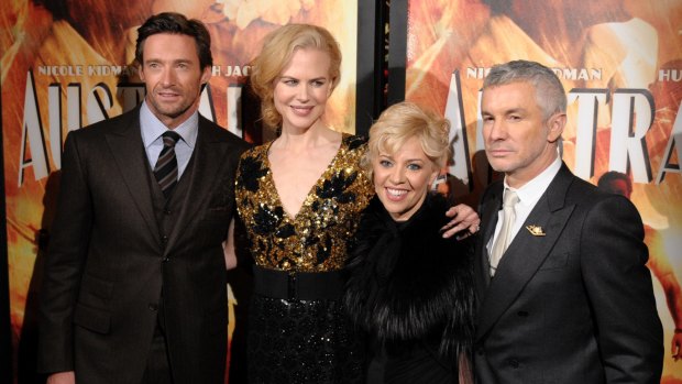 Hugh Jackman, Nicole Kidman, Catherine Martin and Baz Luhrmann at the premiere of <i>Australia</i> in New York in 2008. 