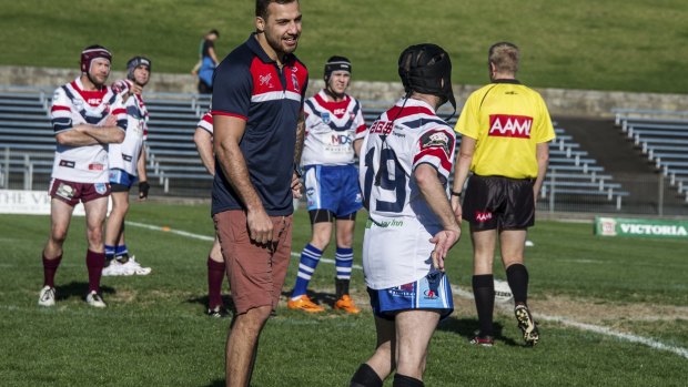 Turning point:  Blake Ferguson enjoyed meeting players from the NSW Physical Disability Rugby League. 
