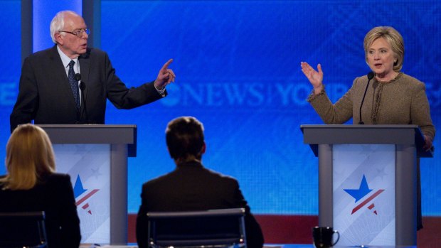 A clash between frontrunner Hillary Clinton and her main Democratic rival, Vermont senator Bernie Sanders