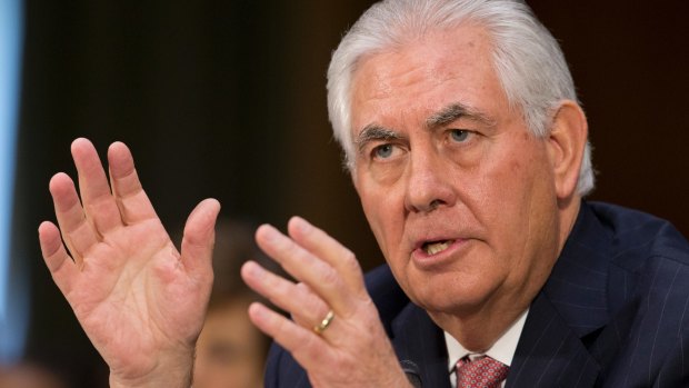 Secretary of State-designate Rex Tillerson testifying on Capitol Hill in Washington on Wednesday.