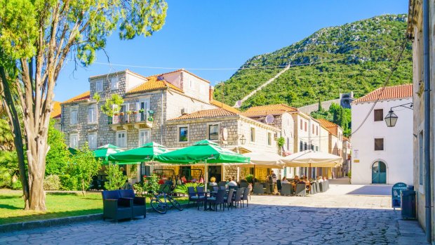 Restaurants in the village of Ston.