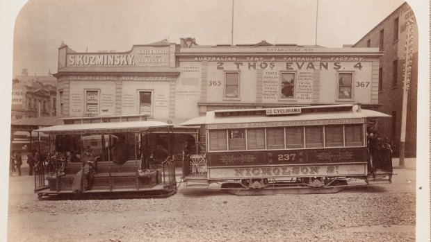 A Melbourne landmark: An early incarnation of of the store in Bourke Street, circa 1890-1900. 
