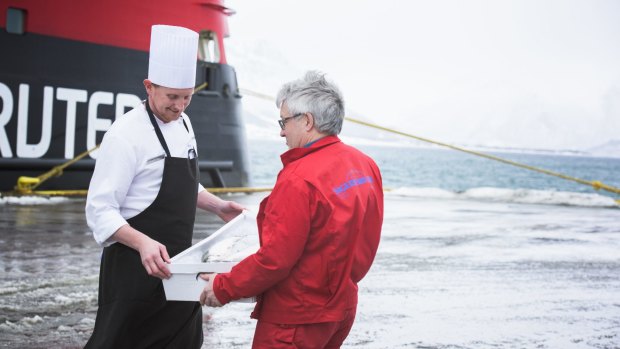 Fresh, highly seasonal food is delivered directly from farms in small batches to Hurtigruten ships in Norway.   