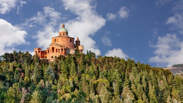 Sanctuary of the Madonna di San Luca, antique church on the hill of Bologna, Italy.