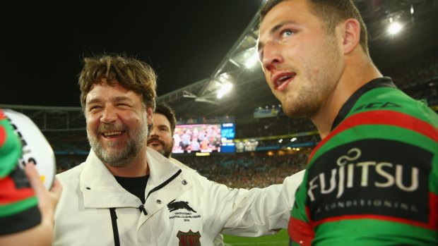Together again: Russell Crowe and Sam Burgess.