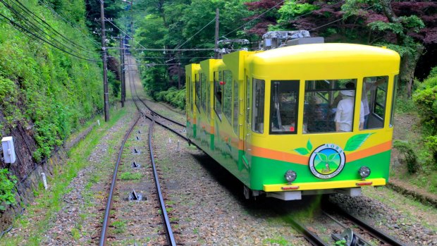 Mount Takao cable car.