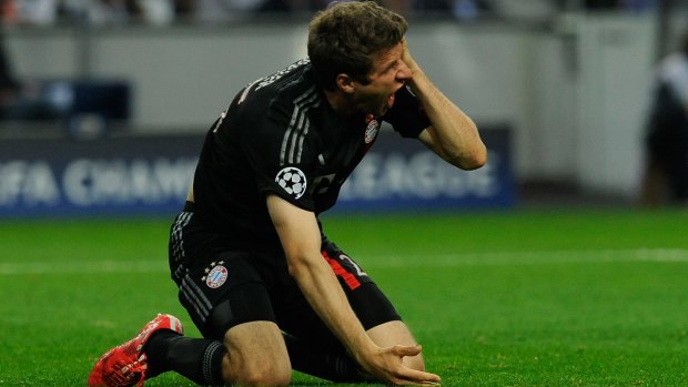 Bayern's Thomas Mueller was not happy.