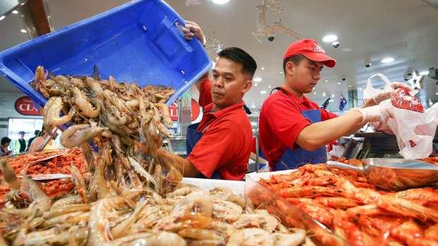 Prawns are the biggest sellers at the Sydney Fish Market.