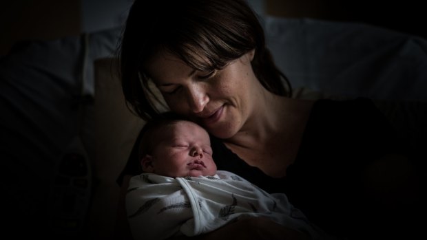 Mum Jessica with baby Daniel Thomas Worrall, who is a ''leap-day'' baby. 