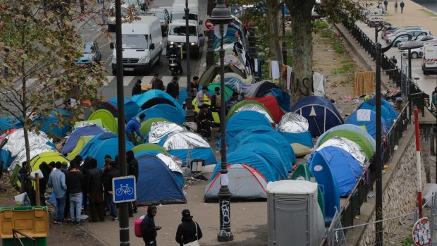 Migrants camping in Paris say they are from Sudan.