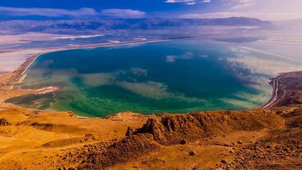 Evaporation ponds, Dead Sea, Israel.