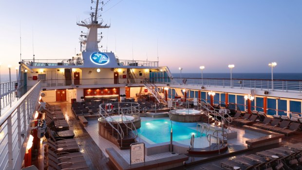 The pool deck on Azamara Journey.