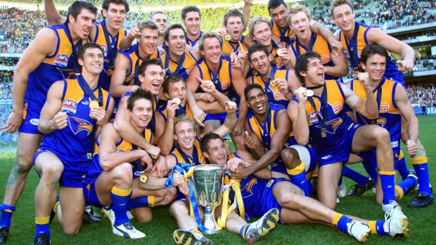 Tainted premiership? Eagles players celebrate their 2006 flag.