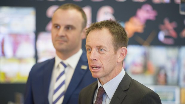 Greens MLA Shane Rattenbury, right, has called for the ACT government to step in to save the Environmental Defenders Office.