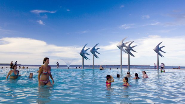 Cairns lagoon. Interstate tourists began returning to tropical north Queensland on Friday.