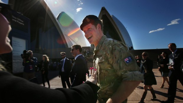 Prince Harry visits the Opera House on his last visit to Sydney in May 2015.