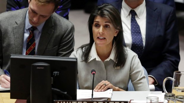 US Ambassador to the UN Nikki Haley says women should be taken seriously even if complaining about Trump.