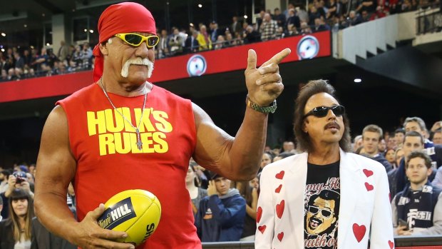 Wrestler Hulk Hogan made an appearance at an AFL match in May. 