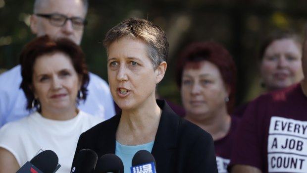 ACTU secretary Sally McManus launched the 'Change the Rules' advertising campaign this week, but Canberra airport won't show the advertisement.
