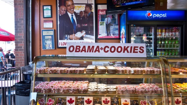 Obama Cookies at Le Moulin de Provence bakery in Ottawa.