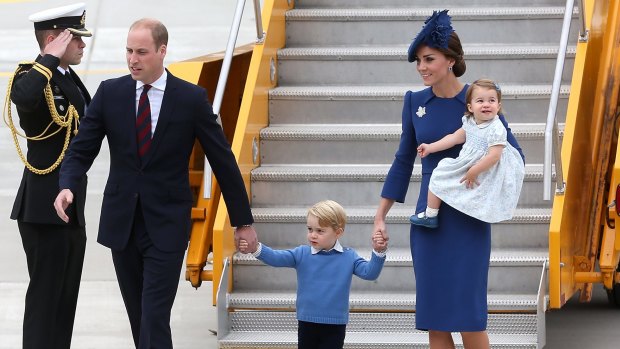 The Royals arrive at the Victoria Airport in Victoria, Canada.